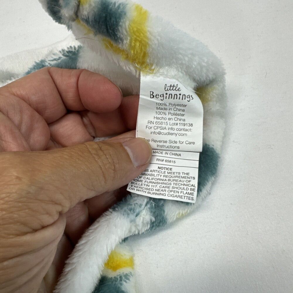 Little Beginnings Giraffe Plush Lovey Baby Blanket Yellow Blue Stars Security - Picture 9 of 10